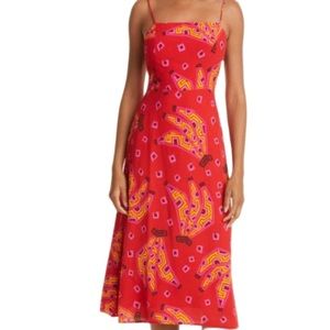NWT Farm Rio Red Tiki Bananas Tie Back Dress - Sz M